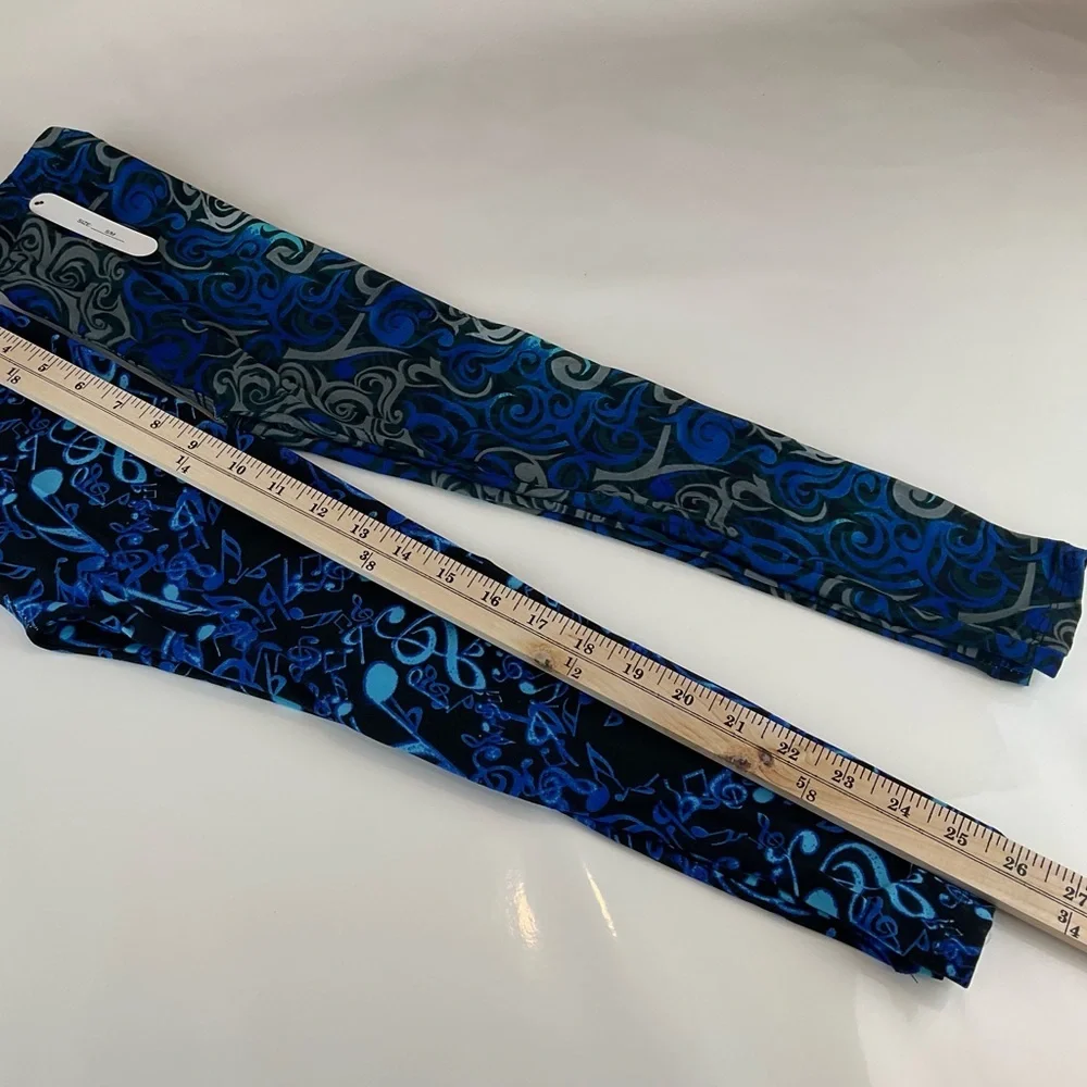 Girls Leggings 2 Pack Musical Notes & Abstract set of 2